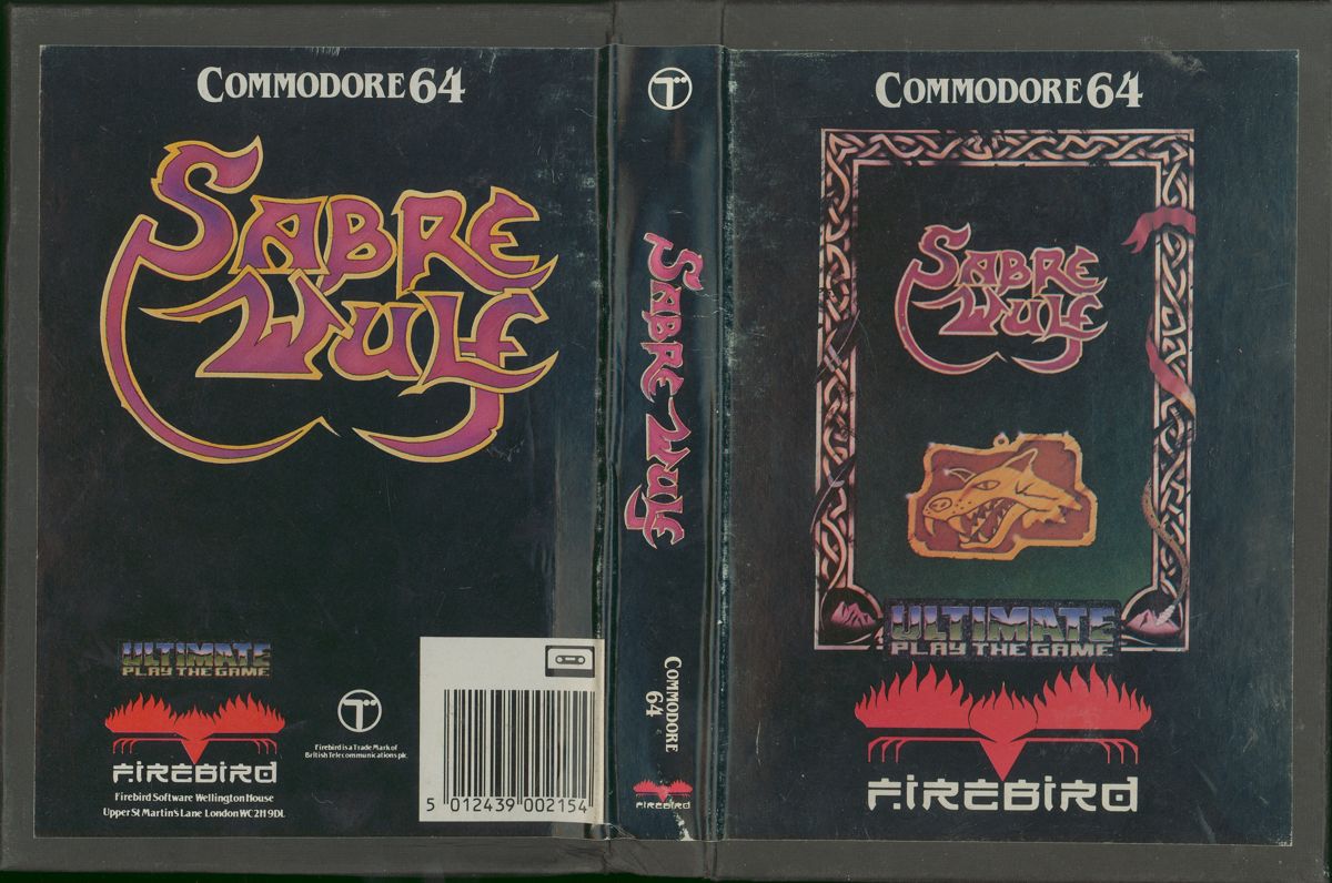Sabre Wulf box art for Commodore 64
